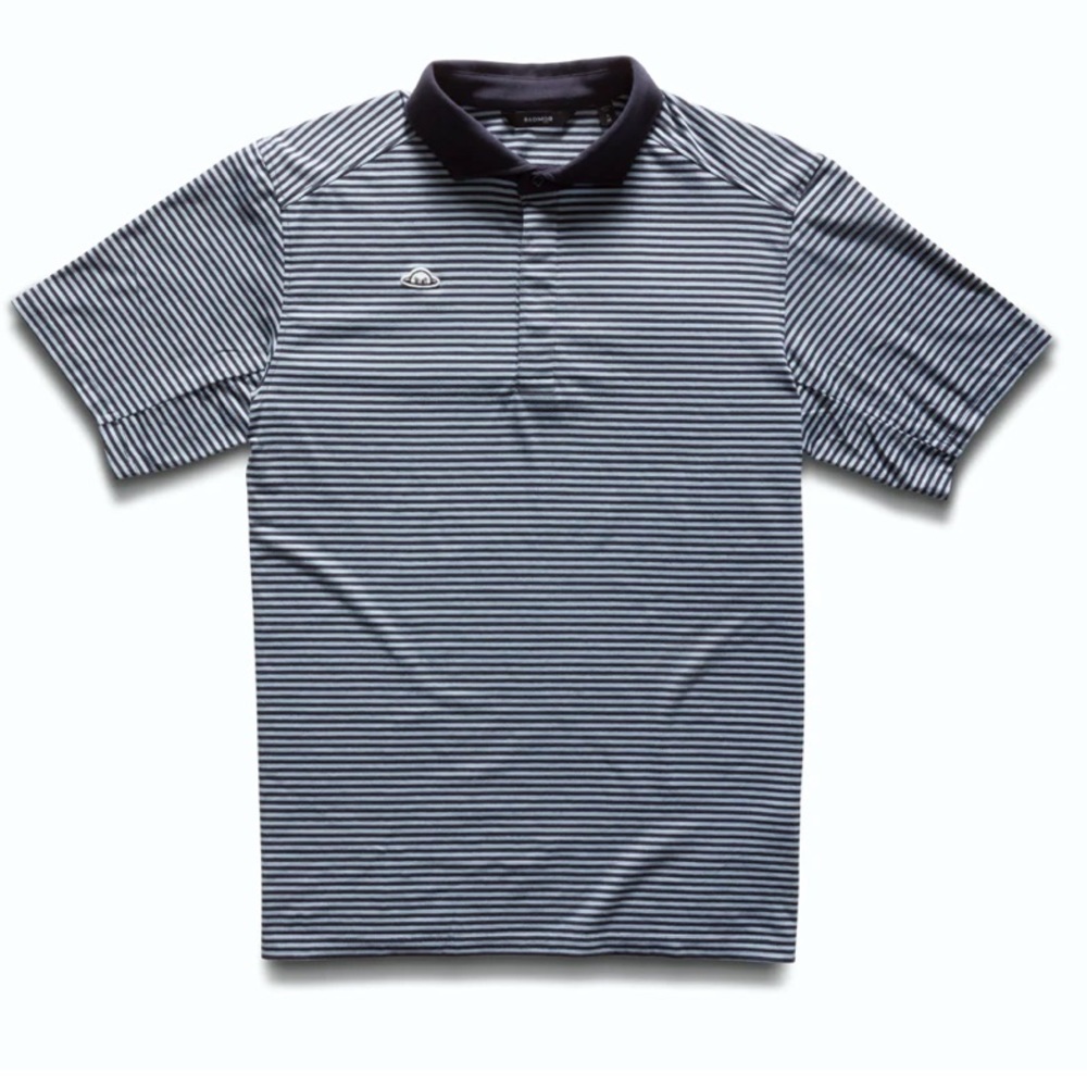 NEW RADMOR Taylor - Microstripe Bobrad Jersey Polo - Blue Graphite Size: XXL